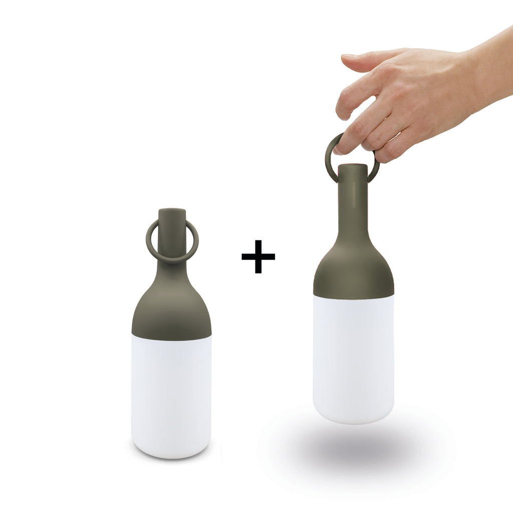 Take your lighting to go with the ELO Baby Duo Rechargeable LED Portable Table Lamps, Set of 2 from DesignerBox. Designed by Bina Baitel, the ELO Baby offers up to 10 hours of dimmable illumination. It easily fits into a cooler or canteen attachment, offering weatherproof light where ever you take it.
