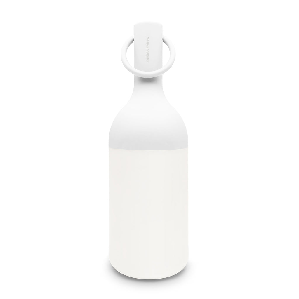 Get ready for the great outdoors with the ELO Rechargeable LED Portable Table Lamp from DesignerBox. Created with an eye toward French design by Bina Baitel, it starts with a handle that flares out into a dome shape, seating weatherproof and dimmable LED lamping inside a cylindrical, translucent shade that blocks excess glare, transforming it into a pleasant glow.