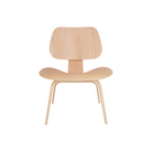 The Eames Molded Plywood Lounge Chair Wood Base (LCW) from Herman Miller in white ash.