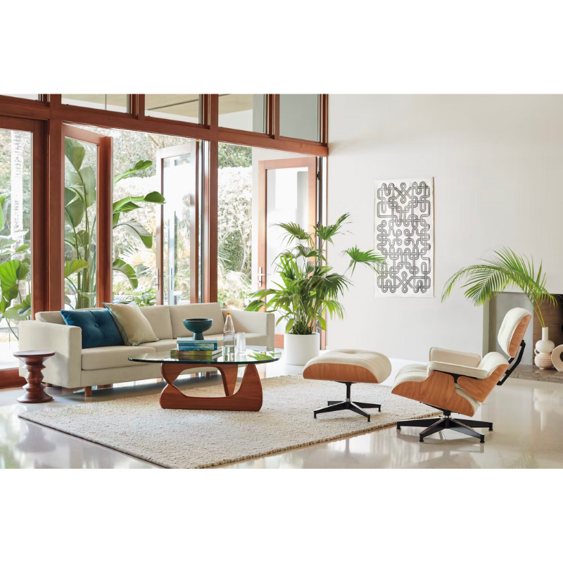 The iconic Eames Lounge Chair and Ottoman, originally released in 1956, began with the designers' desire to create a chair with "the warm, receptive look of a well-used first baseman's mitt."