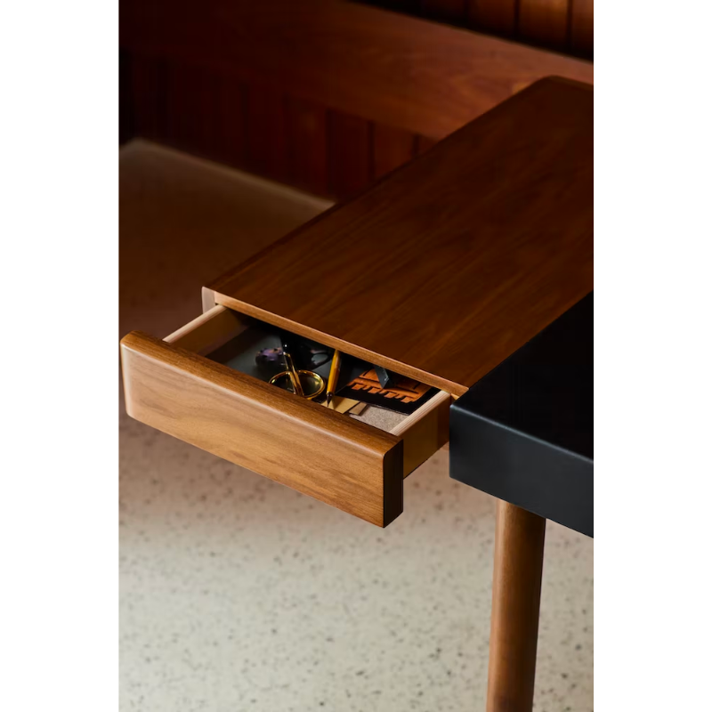 Raise your expectations for height-adjustable desks — Delivering the ergonomics of a sit-to-stand desk, as well as the warmth and refined materials of a traditional writing table, this is the rare height-adjustable desk that’s elegant enough for your den or corner office.