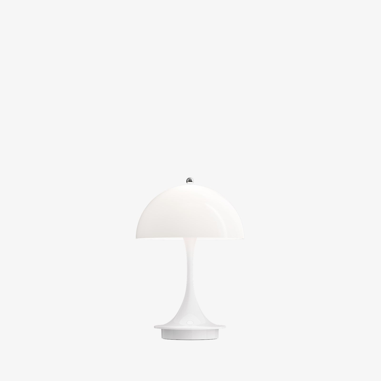 The versatile Panthella Portable by Louis Poulsen is the smallest edition of Verner Panton’s popular Table lamp from 1971. This scaled-down version of the original Panthella Table lamp can be used anywhere as it does not depend on a power supply.