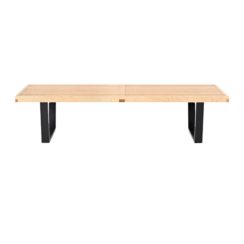 The Nelson Platform Bench from Herman Miller in maple with the wood base, 60 inch size.