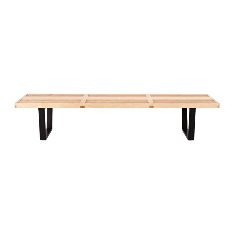 The Nelson Platform Bench from Herman Miller in maple with the wood base, 72 inch size.