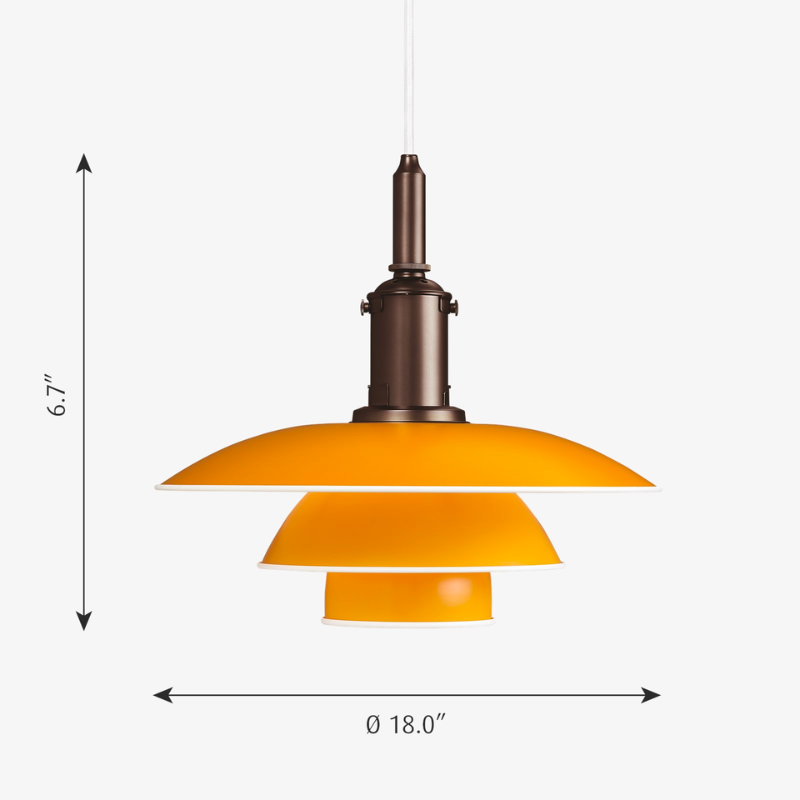 The fixture is 100% glare-free, with a design based on the principle of a reflective three-shade system, which directs most of the light downwards. The shades are made of deep-drawn aluminum with a white inner surface that ensures gentle, downward light distribution. The downward light is both soft and pleasant.