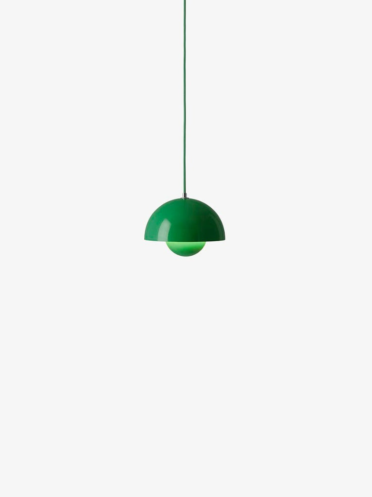 The Flowerpot VP1 Mini Pendant Light by Verner Panton became synonymous with the Flower Power movement from the late 60s. Reflecting a break from convention to embrace a more open, modern mentality that promoted peace and harmony. Such was the mindset of its designer, Verner Panton. One of the most forward-thinking talents of his time. The Flowerpot series consists of several different models, including three pendants and two table lamps - all in a wide range of colors.