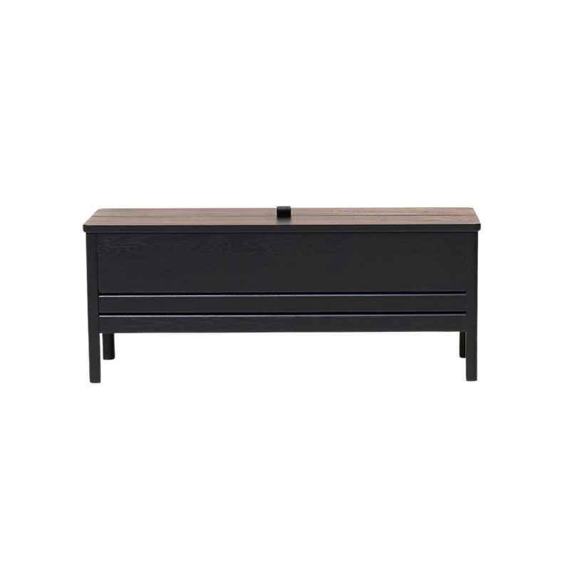 An updated version of the classic stowaway bench where functionality meets clean form. 
