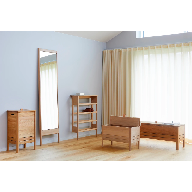 An updated version of the classic stowaway bench where functionality meets clean form. 