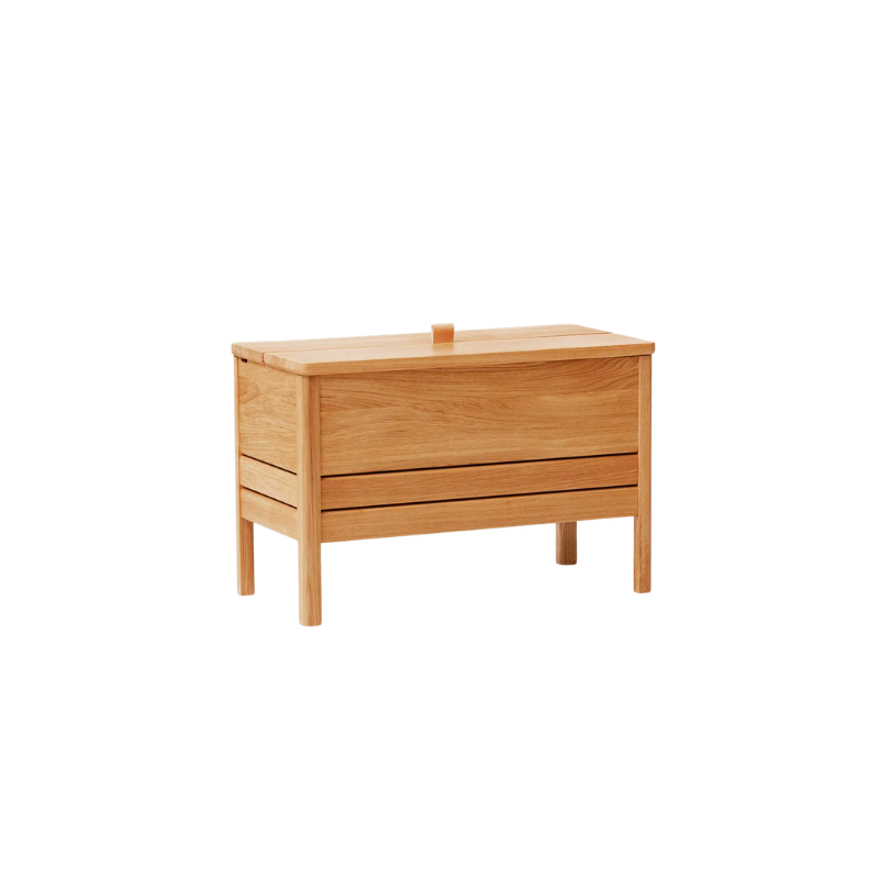 An updated version of the classic stowaway bench where functionality meets clean form. 