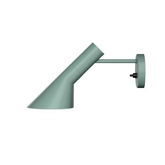 The AJ Wall Lamp was among the iconic lighting designs created by Aarne Jacobsen in 1960 for the SAS Royal Hotel. The lighting fixture emits downward directed light. The angle of the shade can be adjusted to optimize light distribution and the shade is painted white on the inside to ensure a soft comfortable light.