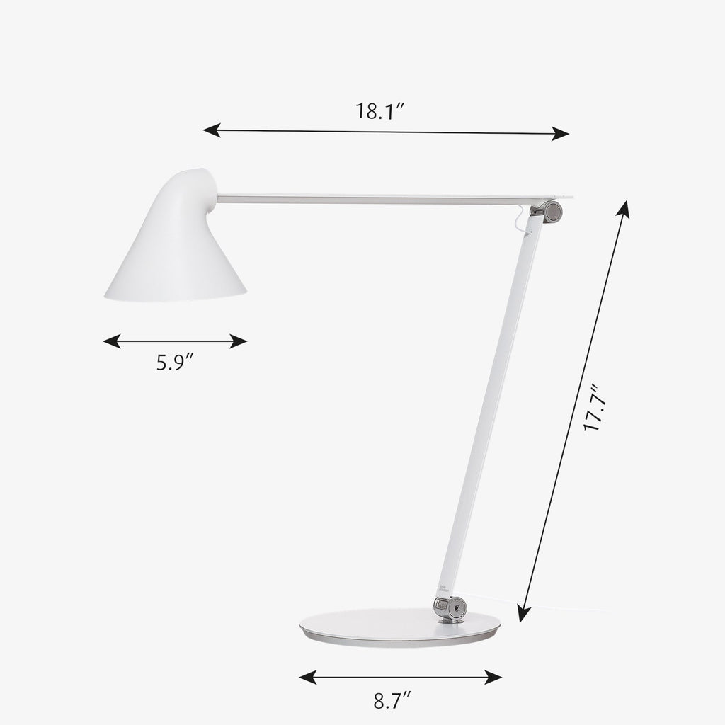 The NJP Table Lamp is a new interpretation of a classic architect lamp designed by Nendo design studio of Japan and designer Oki Sato. Its simple and honest look bares the lamp's functional components and makes it self-explanatory in its expression. The lamp features a timer function that can be set to turn the lamp off at after four or eight hours. Its ergonomic design and simple mechanical system provides great freedom of movement, so that light can always be set in the ideal position in the workspace.