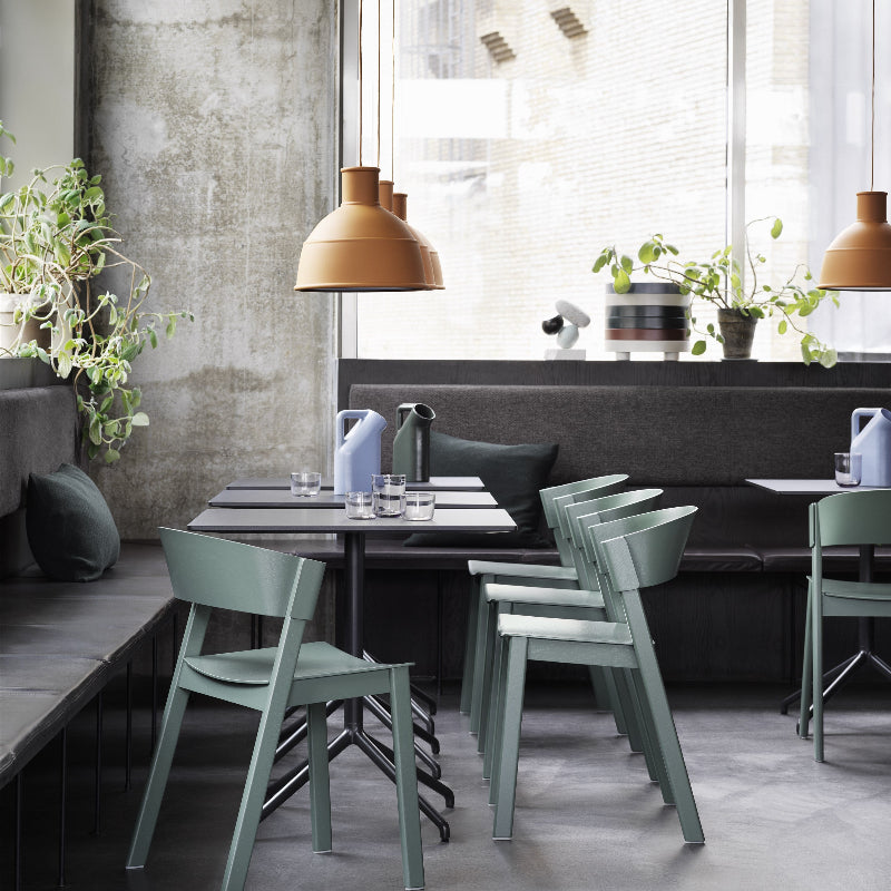 All colors of the Platform Tray from Muuto in a restaurant. all-groups