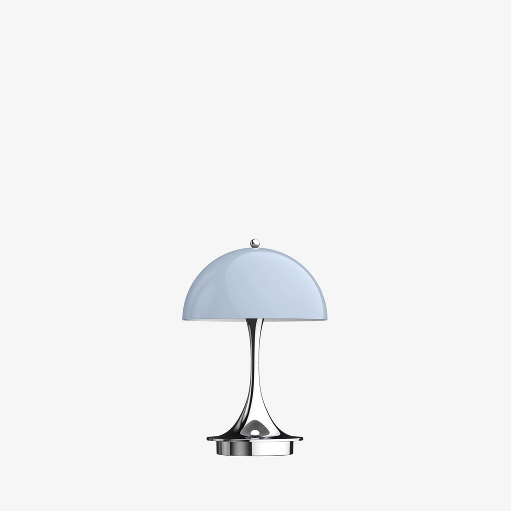 The versatile Panthella Portable by Louis Poulsen is the smallest edition of Verner Panton’s popular Table lamp from 1971. This scaled-down version of the original Panthella Table lamp can be used anywhere as it does not depend on a power supply.